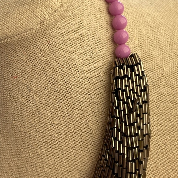 Shiny vintage bib necklace 80s - Picture 5 of 8